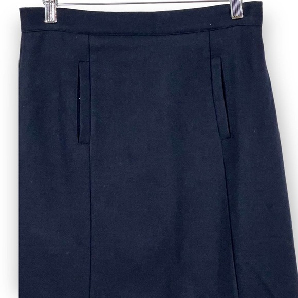 ModCloth Wool Skirt Workwear Navy Medium - Picture 5 of 8